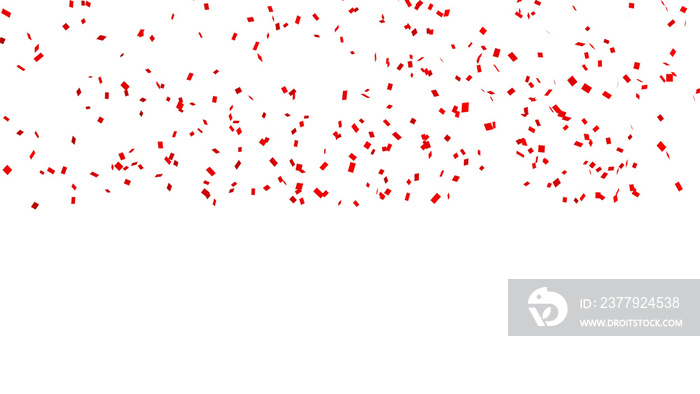 Red confetti on white background for celebration event and party for New Year, Birthday party, Chris