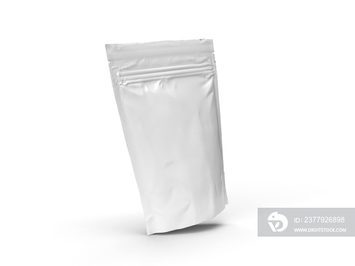 Snack Pouch Packaging 3D Illustration Mockup Scene on White Background