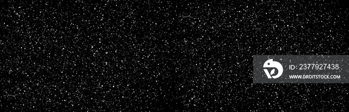 Chaotic white star bokeh on a isolated black background. falling blurry bokeh snow overlay, starry s