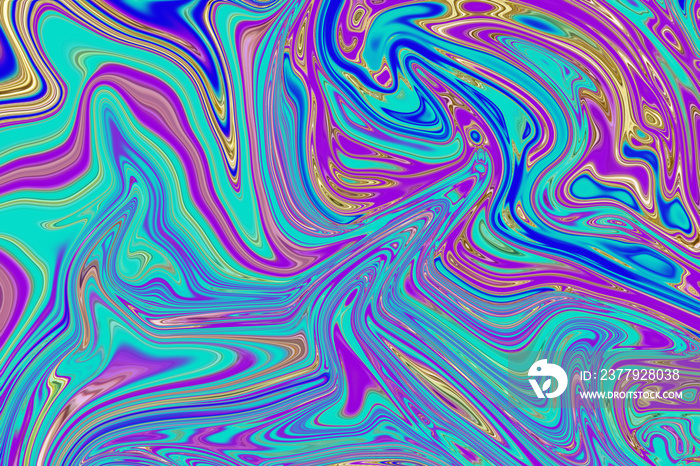 Colorful psychedelic background from interweaving curved shapes