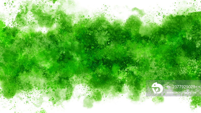 緑色の水彩の筆の跡、背景素材、テクスチャ