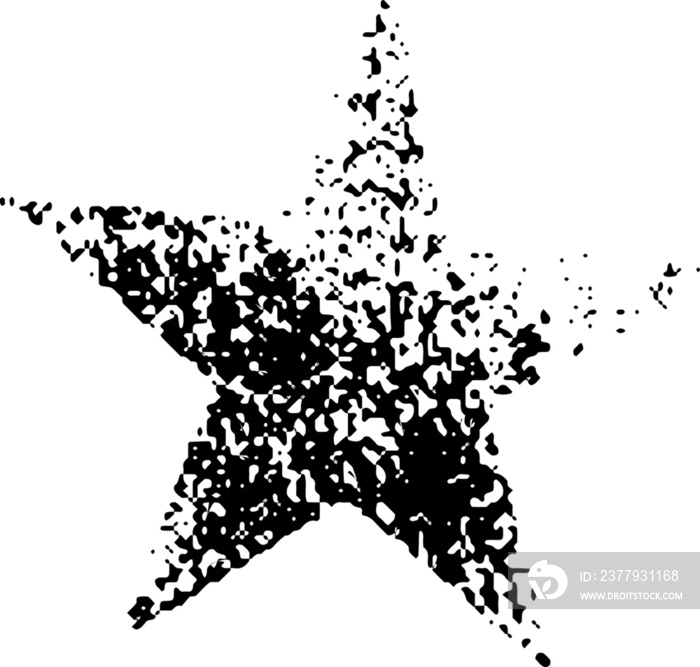 distressed star illustration with a transparent background