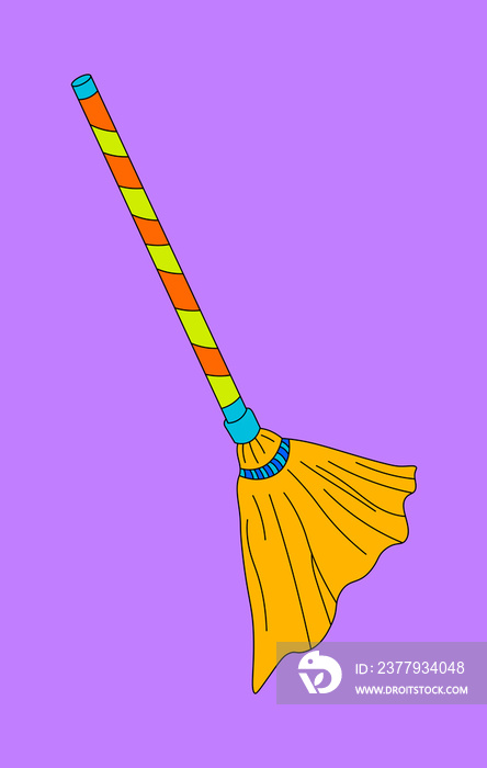 Orange and yellow walis tambo (soft broom)