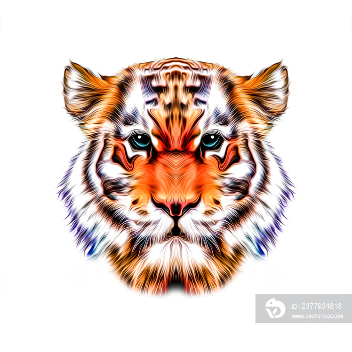 Abstract colorful tiger