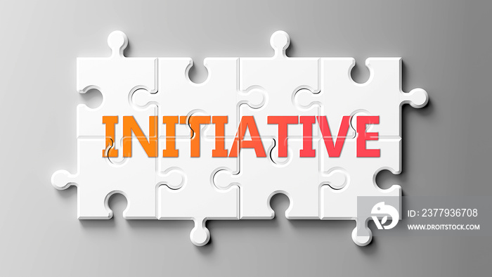 Initiative complex like a puzzle - pictured as word Initiative on a puzzle pieces to show that Initi