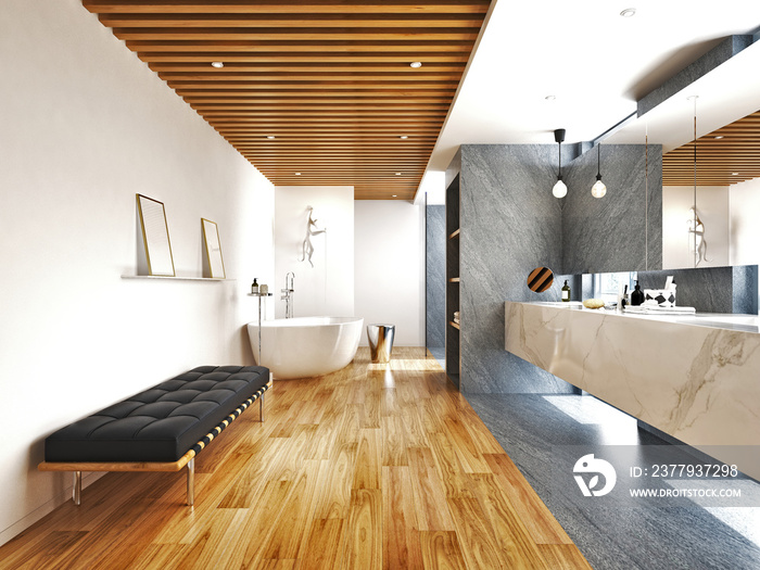 3d render luxury hotel bathroom