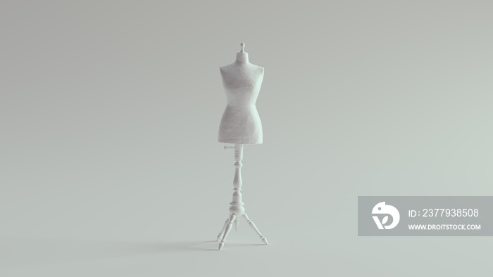 Judy Dressmakers Dress Form人体模型纯白3d插图渲染