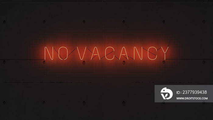 No vacancy neón rojo