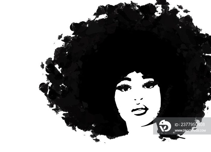 Black woman afro hair