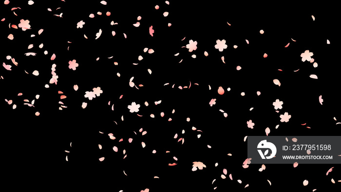春 桜の背景素材 3Dレンダリング 夜桜