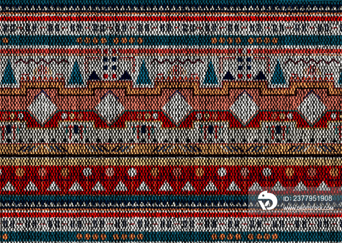 ethnic 3d embroidery pattern on carpet texture