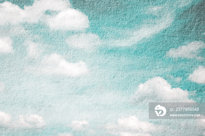 背景纸纹理的云和天空双重曝光抽象，明信片自然艺术粉彩