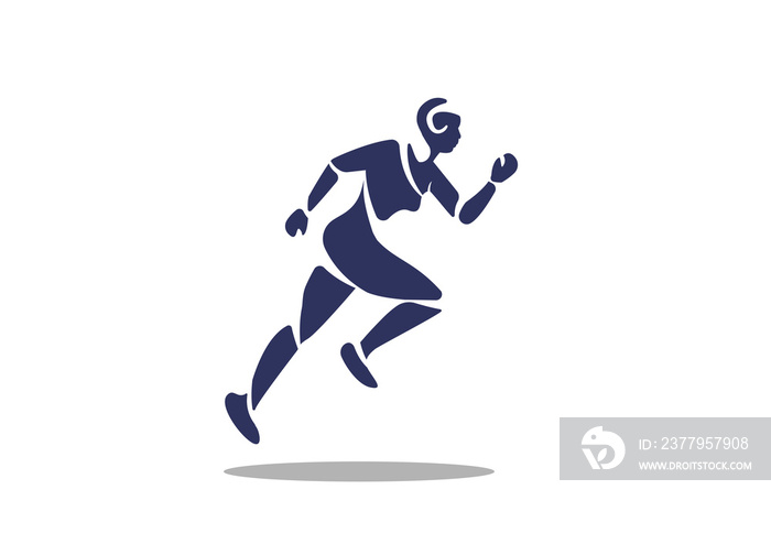 Man sprint running flat icon