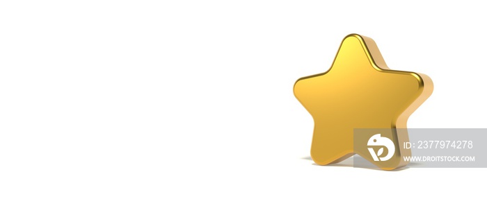 Cute shiny golden star - 3D render design