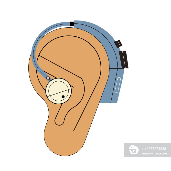 不同耳朵中等肤色的听力修复术