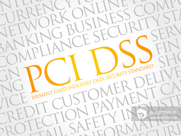 PCI DSS-支付卡行业数据安全标准首字母缩写词cloud，IT安全概念backg