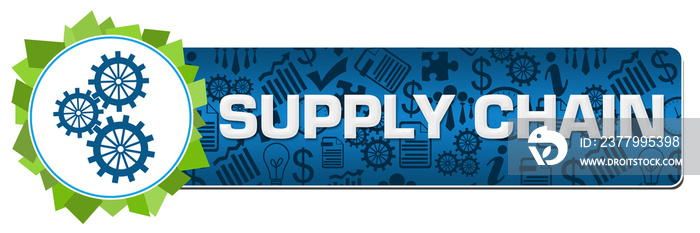 Supply Chain Blue Green Shapes Circle Business Symbols