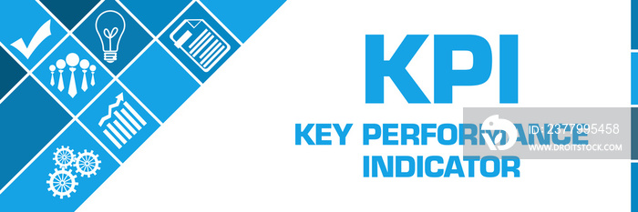 KPI - Key Performance Indicator Business Symbols Blue Left Triangles