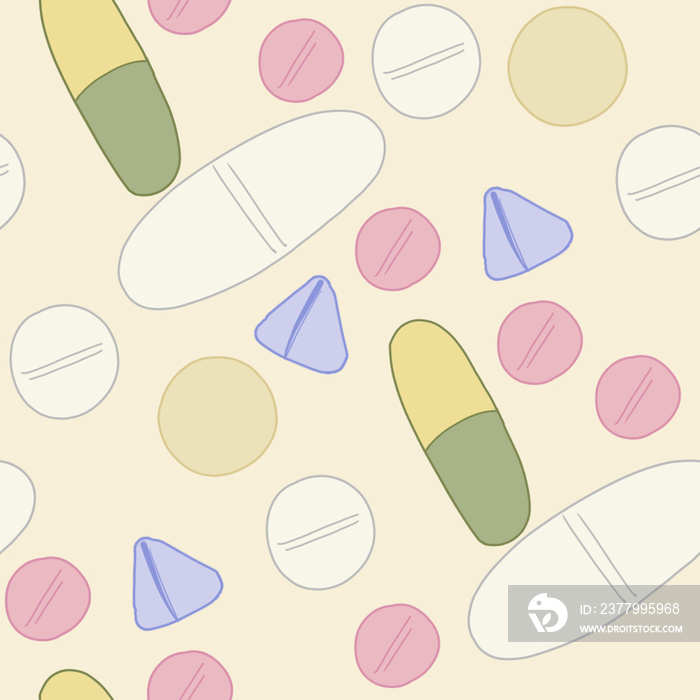 seamless background with pills