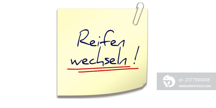 Notizzettel, Reifenwechsel