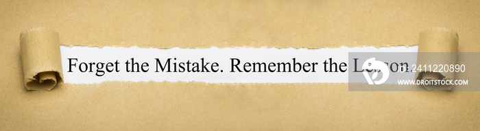 Forget the Mistake. Remember the Lesson.