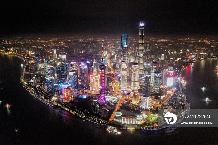 SHANGHAI 上海 夜景 空撮