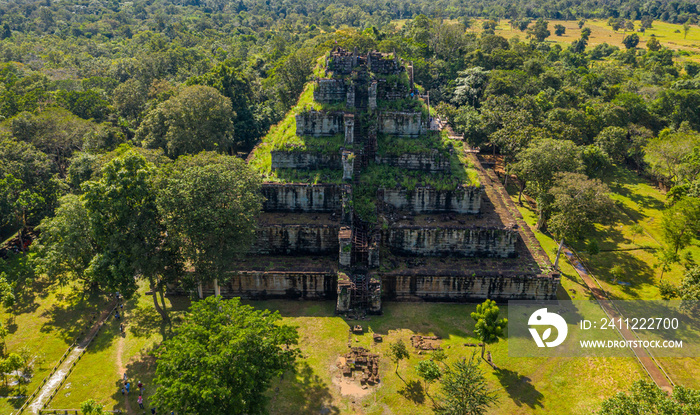 Prasat Koh Ker , Koh Ker Temple in beautiful drone shot