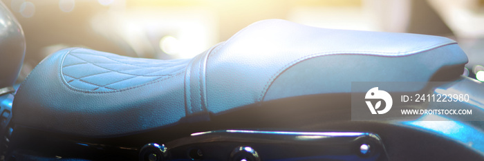 Motorcycle Leather Seat. Selective focus