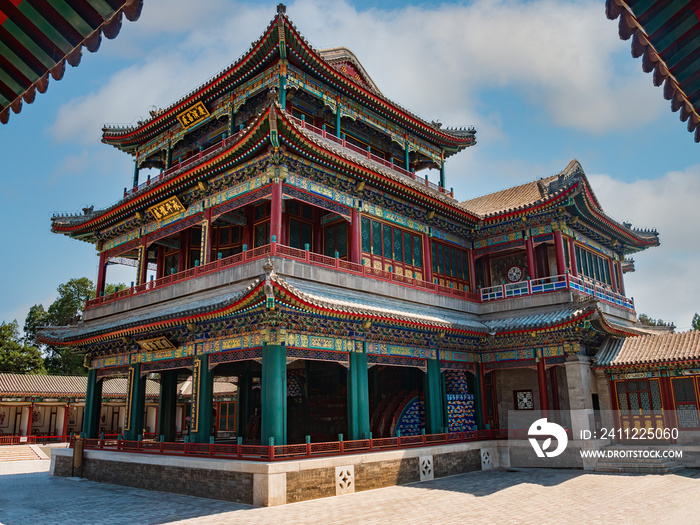 The beautiful opera house of the summer palace in Beijing, Chinese architecture, China, Asia, stock photo