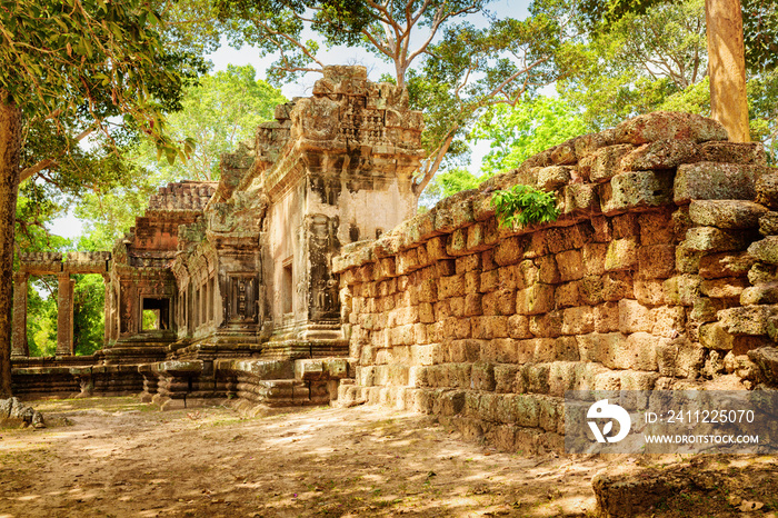 Side view of Ta Kou in Angkor Wat complex . Siem Reap, Cambodia