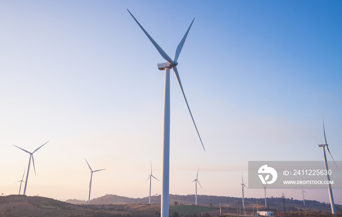 Wind Turbines Windmill Energy Farm.