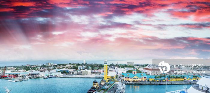 Beaufiful coast of Caribbean Island, panoramic view