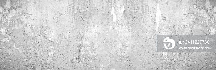 Panoramic grey paint limestone texture background in white light seam home wall paper. Back flat wide concrete stone table floor concept surreal granite quarry stucco surface grunge panorama landscape