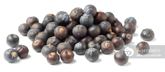 dried juniper berries isolated on white