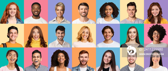 Collage of young people expressing positive emotions