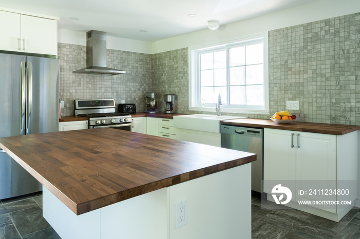 New modern kitchen with island bench