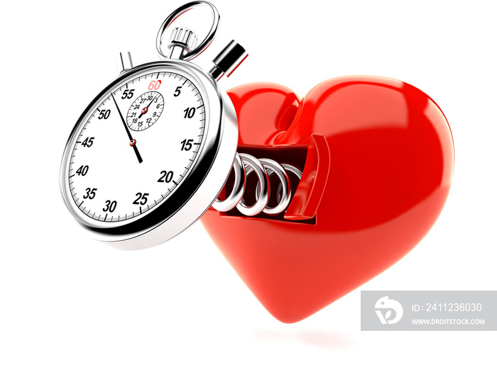 Heart with stopwatch