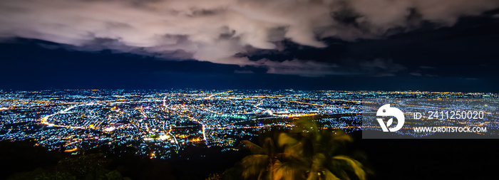 Panorama Doi Suthep view point at Chiang mai in Thailand.