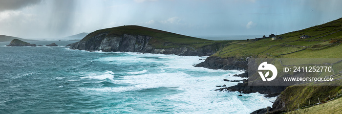 coumeenoule harbour in south west ireland on the dingle peninsula on an autumn evening near sunset, a filming location of the star wars movie the last of the jedi