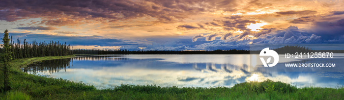 Alaskan summer - serene view of Wonder Lake, Denali National Park