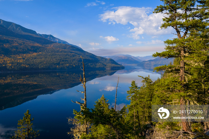 Reflections on mountain lake in Kootenays