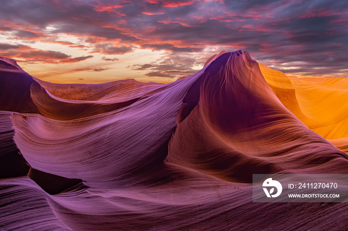 Antelope Canyon Arizona USA - abstract background texture sandstone walls.