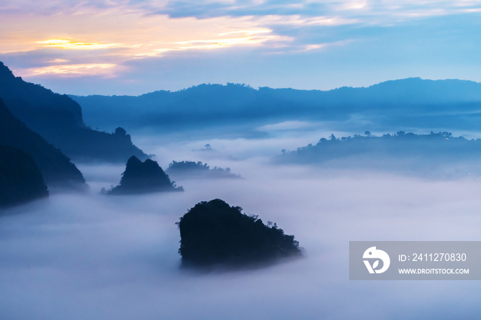 Aerial view of  Phu Lanka National Park Phayao province north of Thailand