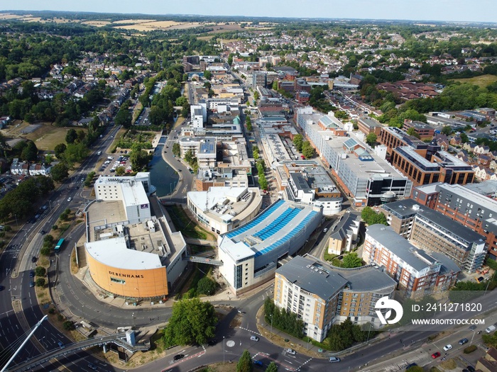 Gorgeous Aerial View of Hemel Hempstead England UK Town of England