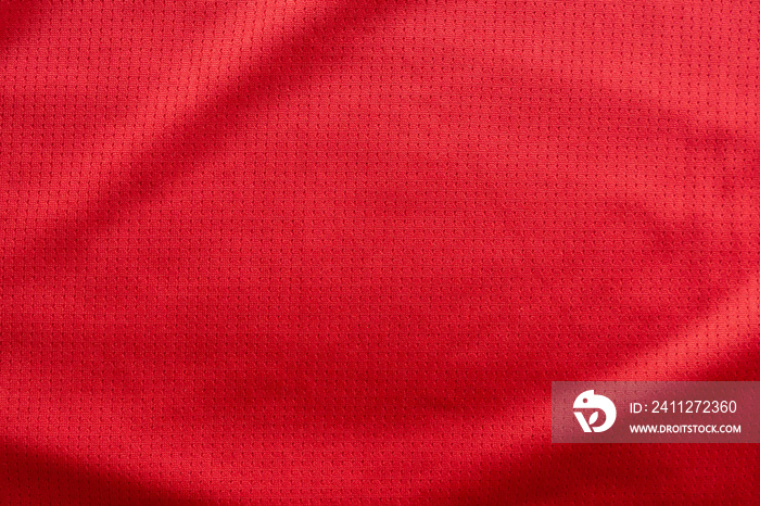 sports clothing fabric football jersey texture top view red color