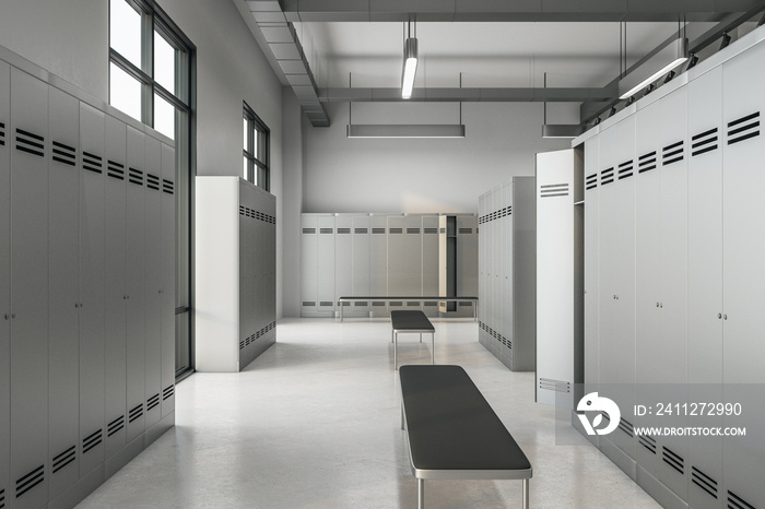 Clean locker room interior