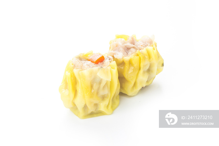 chinese steamed shrimp dimsum in White background