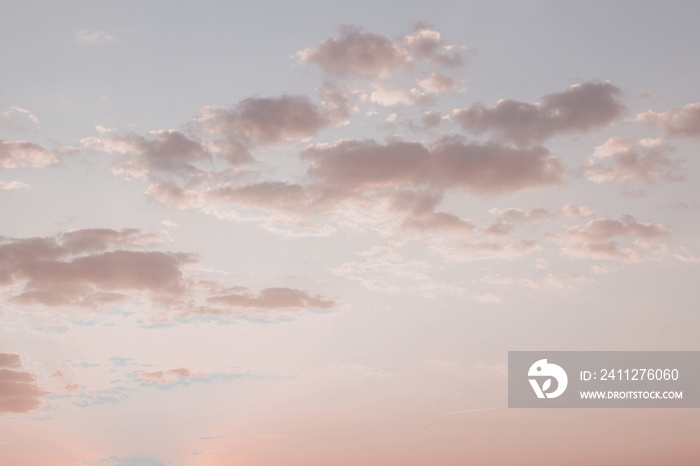 Beautiful powder pink and blue cloudscape background