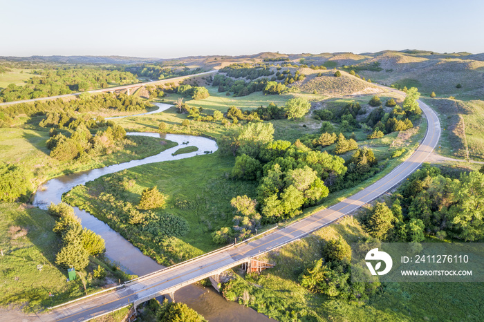 aerial view of Dismal River in Nebraska