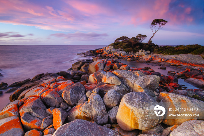 Binalong Bay Sunset in Tasmania Australia